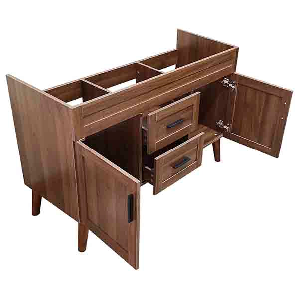 Mueble Base Vanitorio Doble Nogal Super Muebles 118,5x46x80cm (Sin Cubierta)
