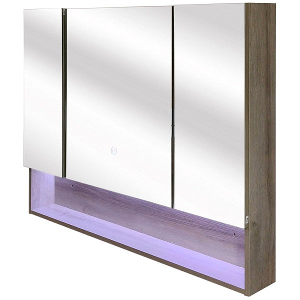 Mueble Botiquín con LED y Espejo para Baño (100x13x80cm)