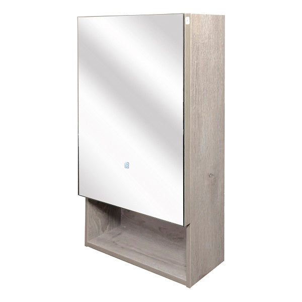 Mueble Botiquín con LED y Espejo para Baño (50x13x80cm)