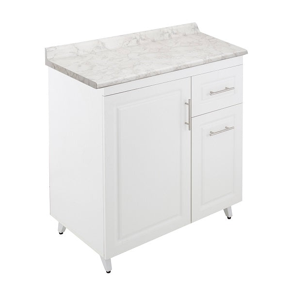 Mueble de Cocina Blanco Derecho con Postformado Blanco 80cm