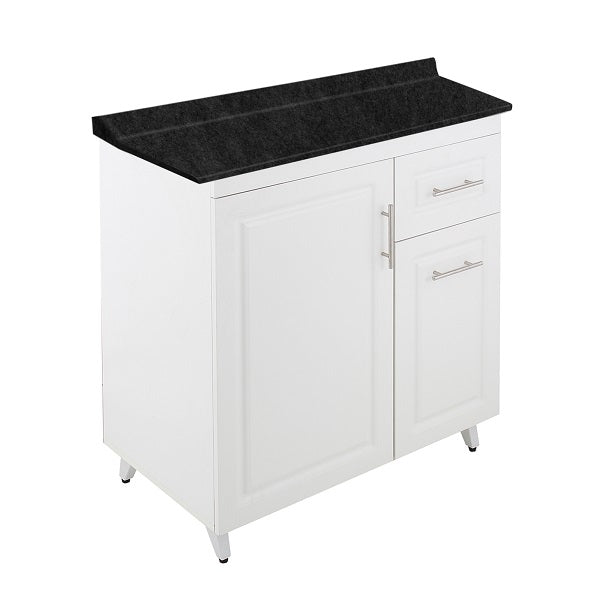 Mueble de Cocina Blanco Derecho con Postformado Negro 80cm