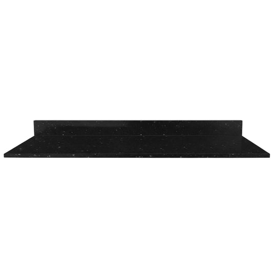 Cubierta de Cuarzo Negro Galaxy 120x51 cm (para baño o cocina)