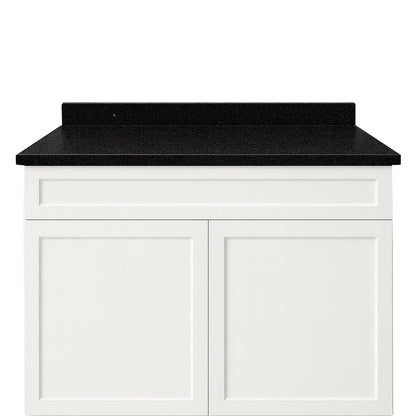 Cubierta de Cuarzo Negro Galaxy 100x51 cm (para baño o cocina)