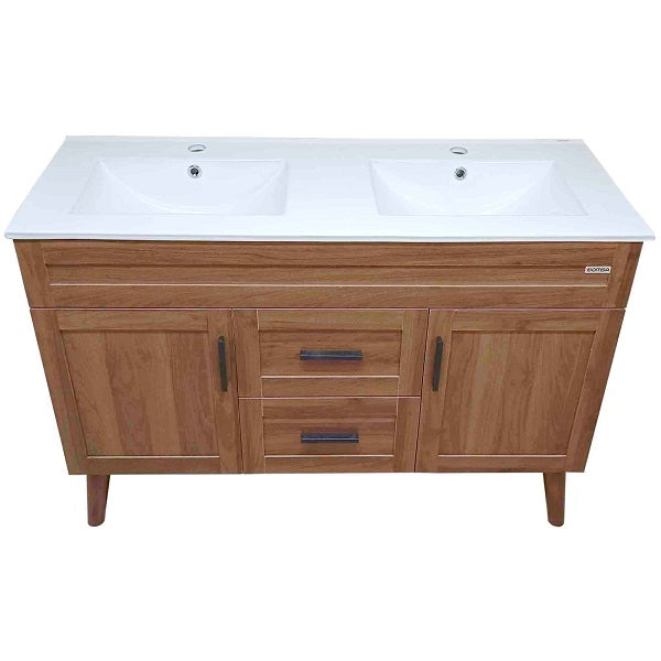 Kit Mueble + Vanitorio Super Muebles Nogal Doble (120x47x80cm)