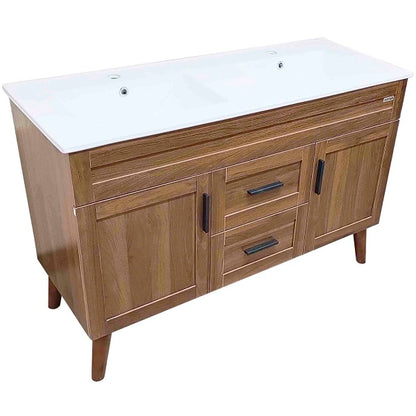 Kit Mueble + Vanitorio Super Muebles Nogal Doble (120x47x80cm)