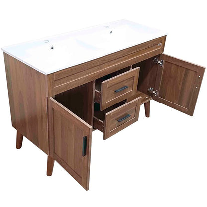 Kit Mueble + Vanitorio Super Muebles Nogal Doble (120x47x80cm)