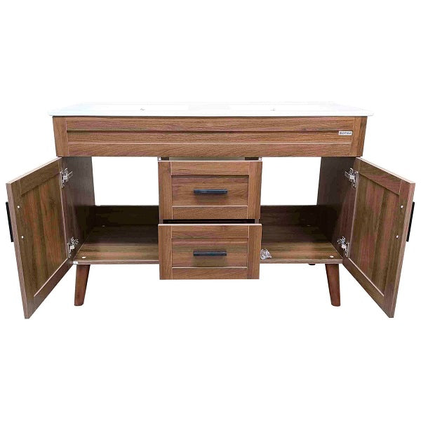 Kit Mueble + Vanitorio Super Muebles Nogal Doble (120x47x80cm)