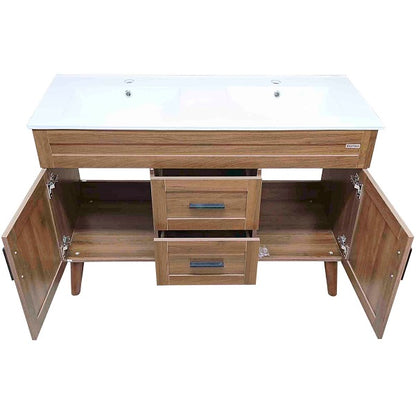 Kit Mueble + Vanitorio Super Muebles Nogal Doble (120x47x80cm)