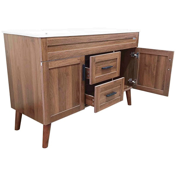 Kit Mueble + Vanitorio Super Muebles Nogal Doble (120x47x80cm)