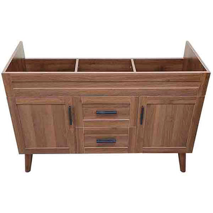 Mueble Base Vanitorio Doble Nogal Super Muebles 118,5x46x80cm (Sin Cubierta)