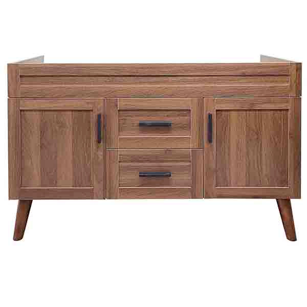 Mueble Base Vanitorio Doble Nogal Super Muebles 118,5x46x80cm (Sin Cubierta)