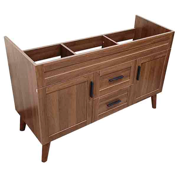 Mueble Base Vanitorio Doble Nogal Super Muebles 118,5x46x80cm (Sin Cubierta)