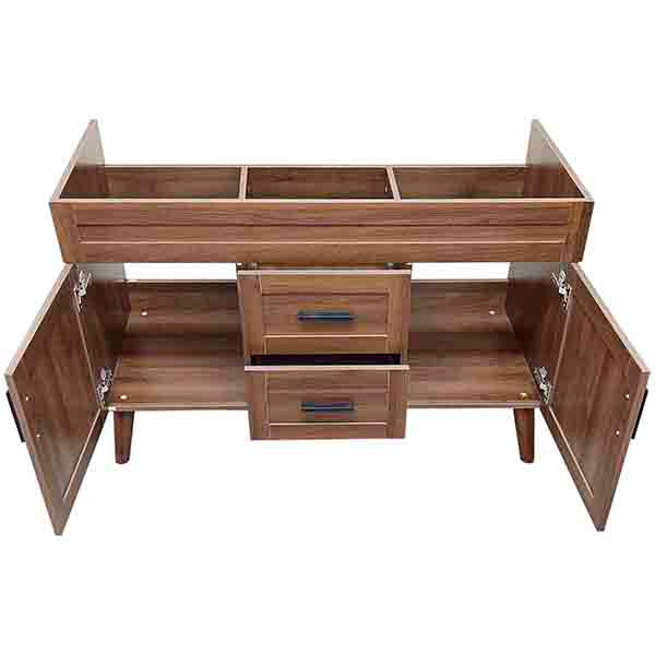 Mueble Base Vanitorio Doble Nogal Super Muebles 118,5x46x80cm (Sin Cubierta)