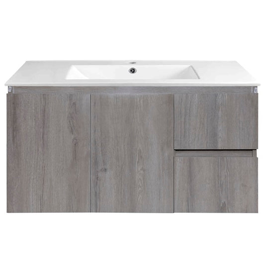 Kit Mueble de Baño a Muro con Cubierta de Loza 100cm