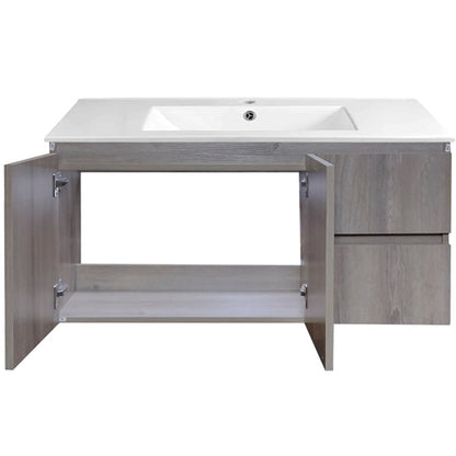 Kit Mueble de Baño a Muro con Cubierta de Loza 100cm