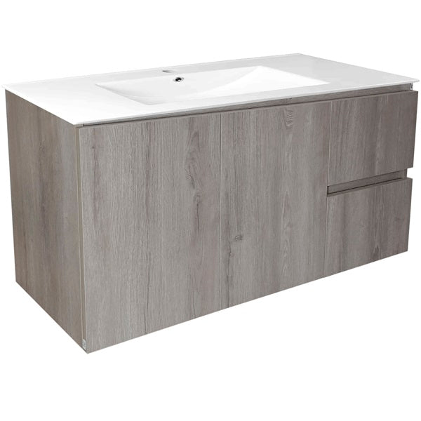 Kit Mueble de Baño a Muro con Cubierta de Loza 100cm