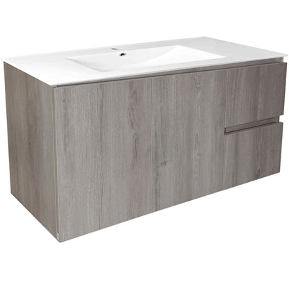 Kit Mueble de Baño a Muro con Cubierta de Loza 100cm
