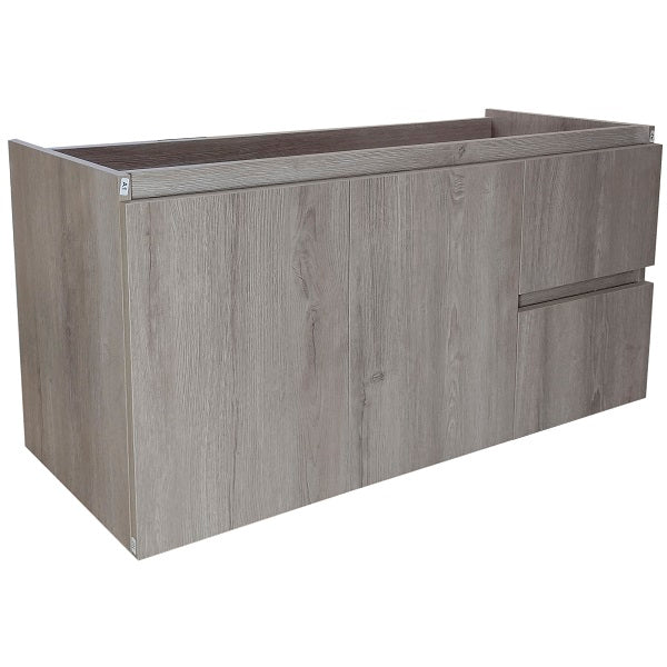Mueble de Baño a Muro con Cubierta de Cuarzo Negro Galaxys 100cm