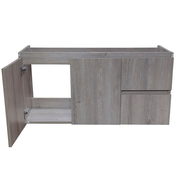 Mueble de Baño a Muro con Cubierta de Cuarzo Negro Galaxys 100cm