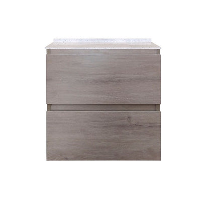 Mueble de Baño a Muro con Cubierta de Cuarzo Blanco Galaxys 50cm