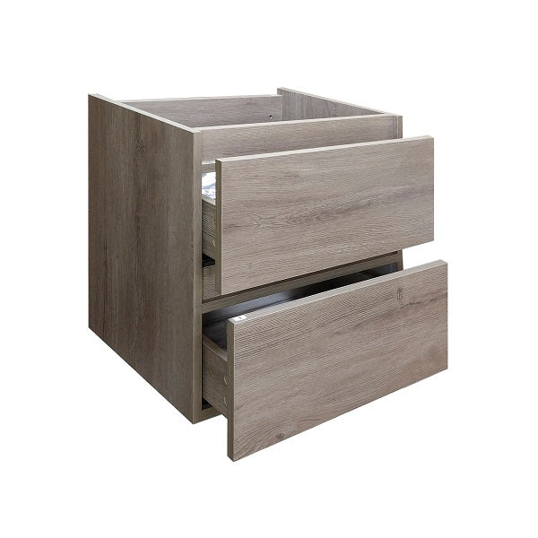 Mueble de Baño a Muro con Cubierta de Cuarzo Blanco Galaxys 50cm