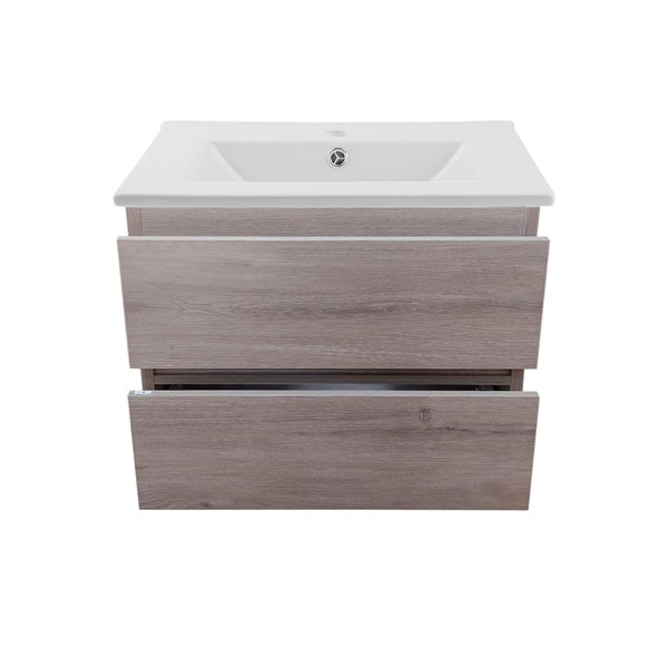 Kit Mueble de Baño a Muro con Cubierta de Loza 60cm