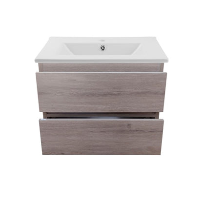 Kit Mueble de Baño a Muro con Cubierta de Loza 60cm