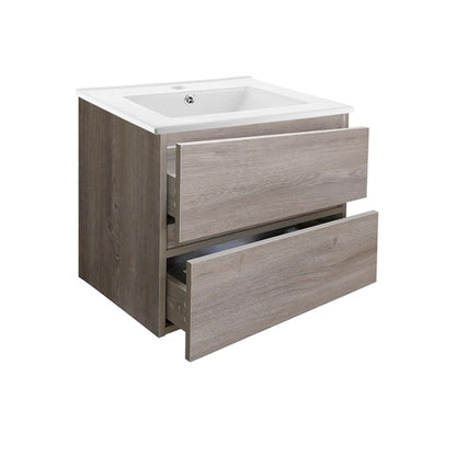Kit Mueble de Baño a Muro con Cubierta de Loza 60cm