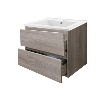 Kit Mueble de Baño a Muro con Cubierta de Loza 60cm