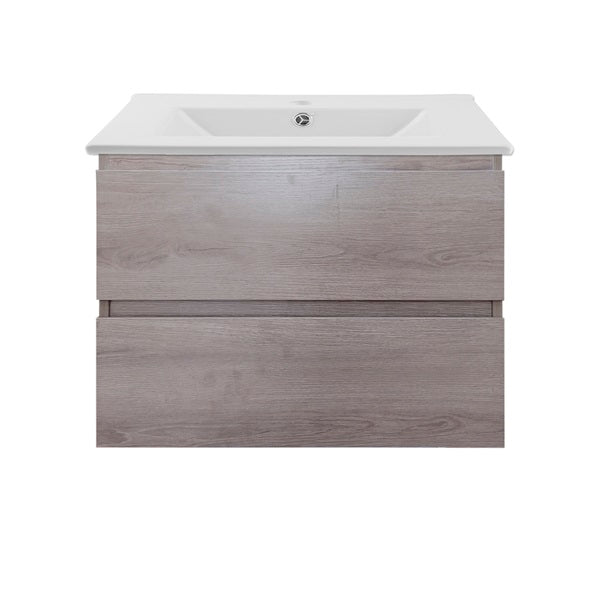 Kit Mueble de Baño a Muro con Cubierta de Loza 70cm