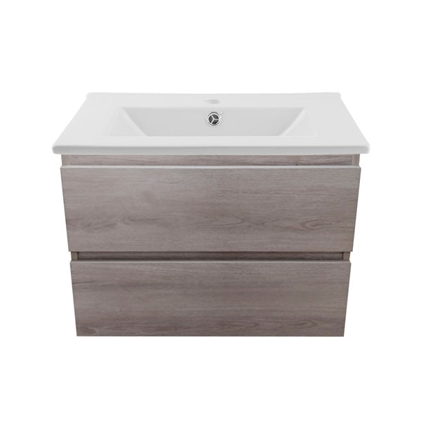 Kit Mueble de Baño a Muro con Cubierta de Loza 70cm