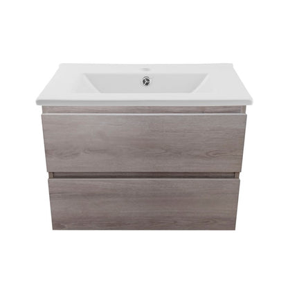 Kit Mueble de Baño a Muro con Cubierta de Loza 70cm