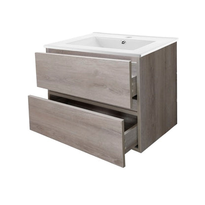 Kit Mueble de Baño a Muro con Cubierta de Loza 70cm