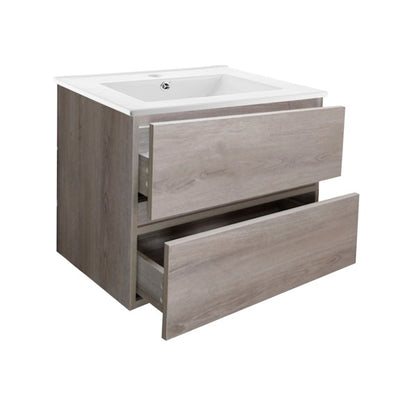 Kit Mueble de Baño a Muro con Cubierta de Loza 70cm