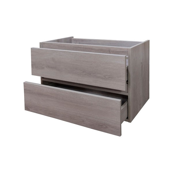 Mueble de Baño a Muro con Cubierta de Cuarzo Blanco Galaxys 70cm