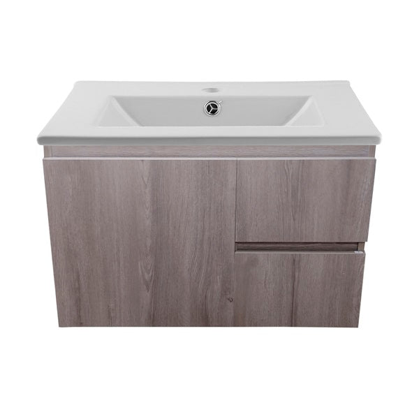 Kit Mueble de Baño a Muro con Cubierta de Loza 80cm
