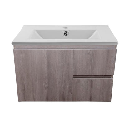 Kit Mueble de Baño a Muro con Cubierta de Loza 80cm