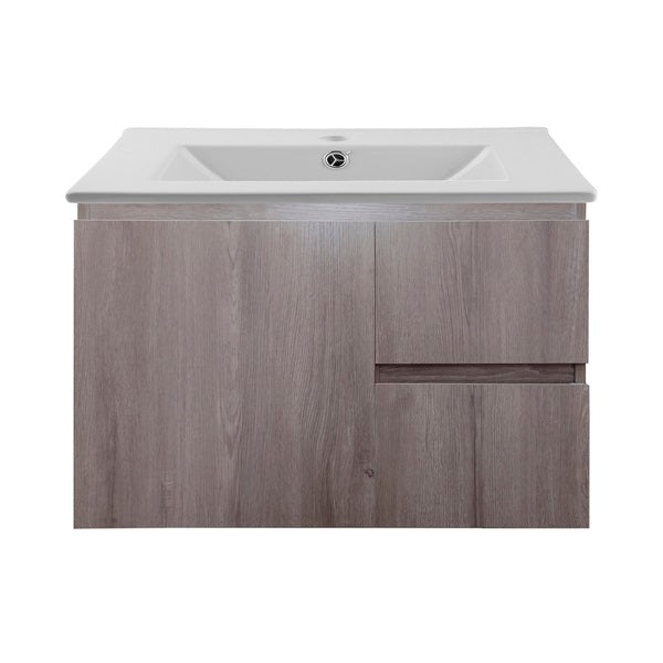 Kit Mueble de Baño a Muro con Cubierta de Loza 80cm