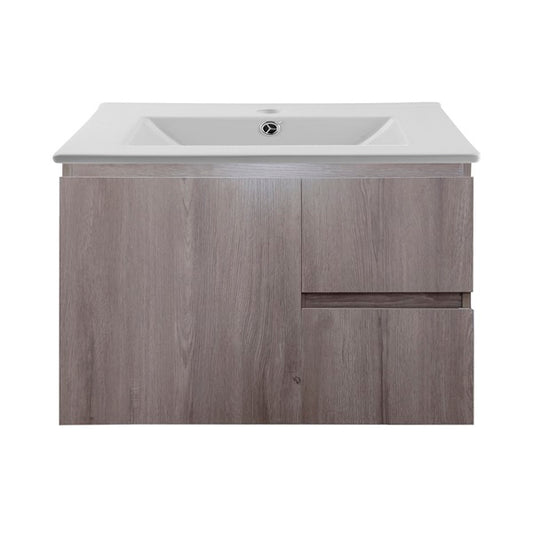 Kit Mueble de Baño a Muro con Cubierta de Loza 80cm