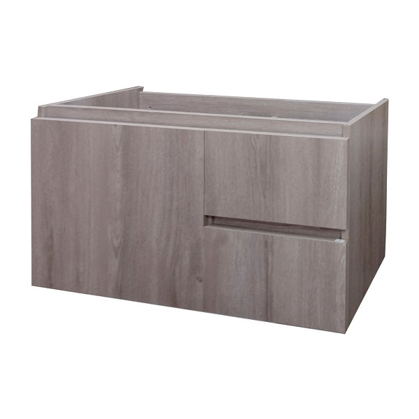Mueble de Baño a Muro con Cubierta de Cuarzo Negro Galaxys 80cm