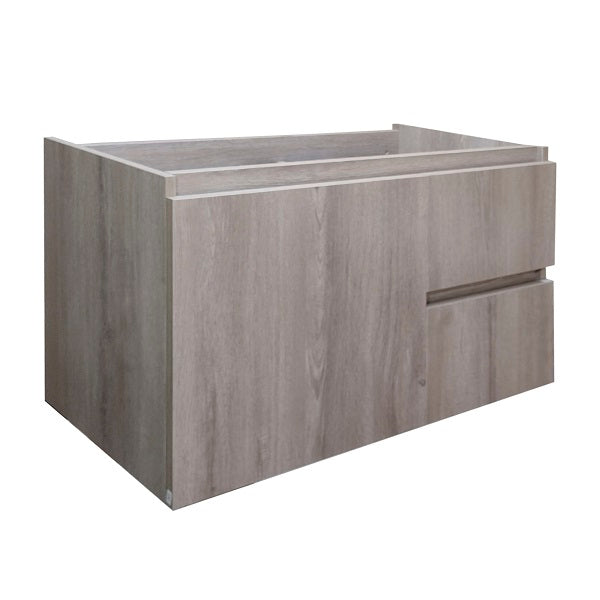Mueble de Baño a Muro con Cubierta de Cuarzo Negro Galaxys 80cm