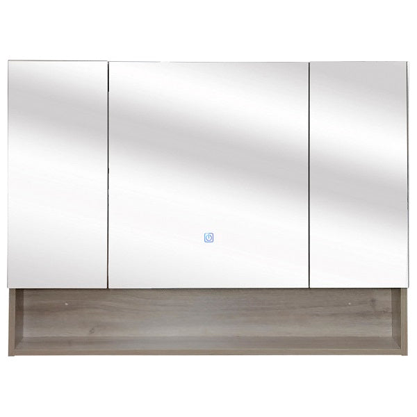 Mueble Botiquín con LED y Espejo para Baño (100x13x80cm)