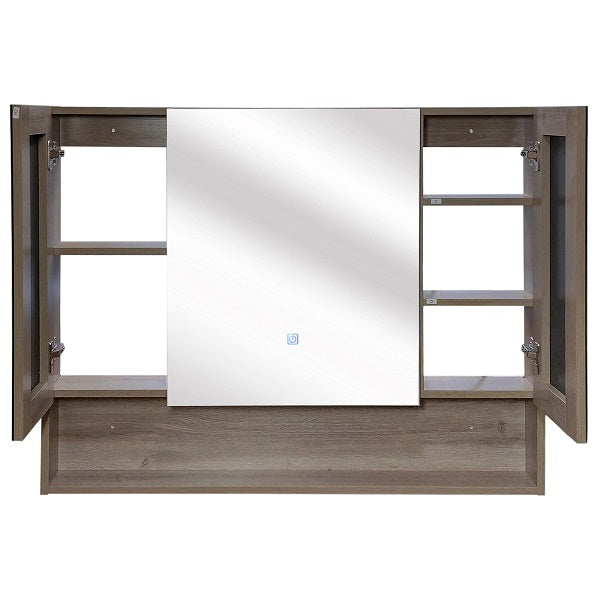 Mueble Botiquín con LED y Espejo para Baño (100x13x80cm)