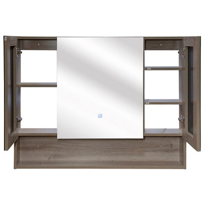 Mueble Botiquín con LED y Espejo para Baño (100x13x80cm)