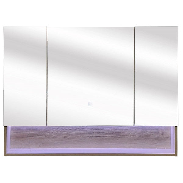 Mueble Botiquín con LED y Espejo para Baño (100x13x80cm)
