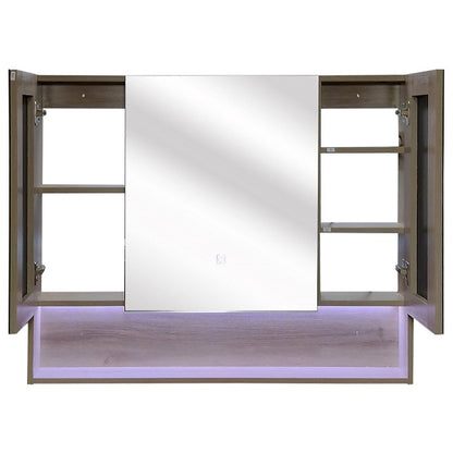 Mueble Botiquín con LED y Espejo para Baño (100x13x80cm)