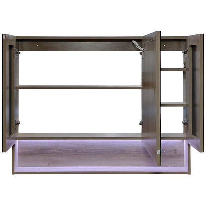 Mueble Botiquín con LED y Espejo para Baño (100x13x80cm)