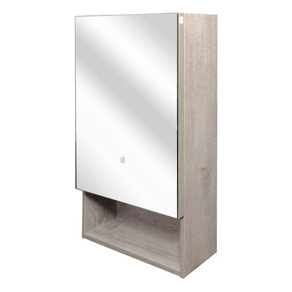 Mueble Botiquín con LED y Espejo para Baño (50x13x80cm)