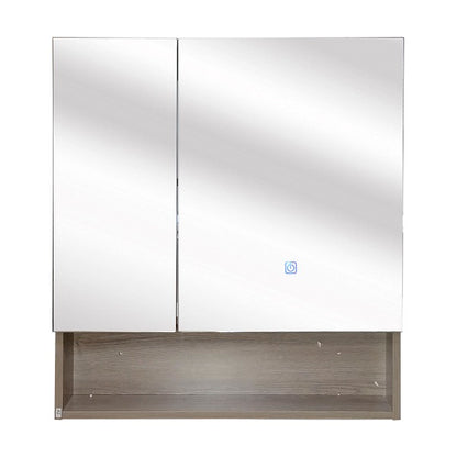 Mueble Botiquín con LED y Espejo para Baño (70x13x80cm)