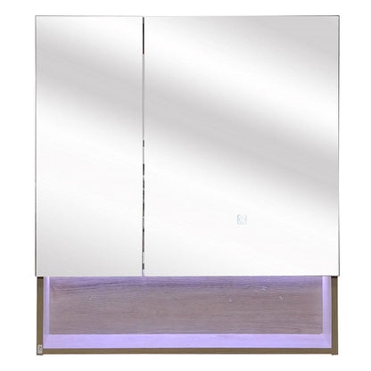 Mueble Botiquín con LED y Espejo para Baño (70x13x80cm)